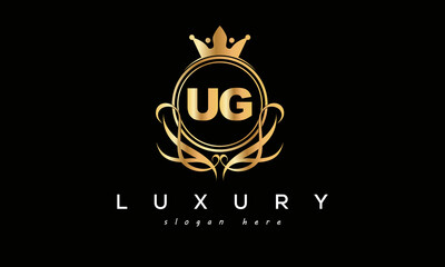 UG royal premium luxury logo with crown	