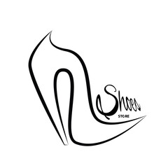 Woman Shoe Logo, Footwear Icon, Lady Boots Shop Symbol