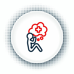 Line Helping hand icon isolated on white background. Colorful outline concept. Vector