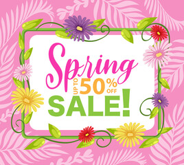 Spring sale banner template