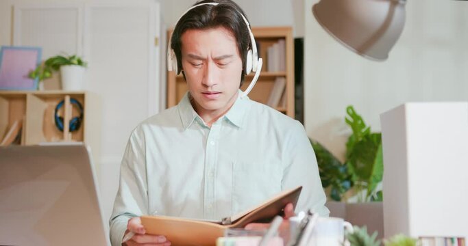 man has video meeting