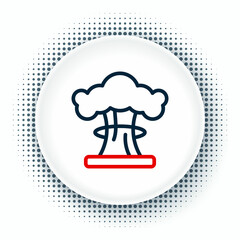Line Nuclear explosion icon isolated on white background. Atomic bomb. Symbol of nuclear war, end of world. Colorful outline concept. Vector