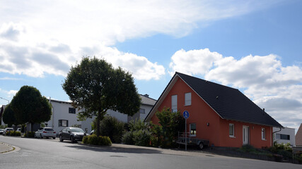 new suburban housing on a sunny day