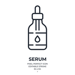 Serum editable stroke outline icon isolated on white background flat vector illustration. Pixel perfect. 64 x 64.