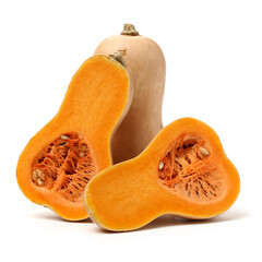 butternut squash isolated on white background.