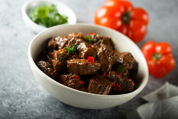 Traditional homemade beef ragout or goulash
