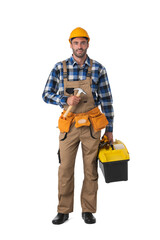 Construction worker with tool-belt