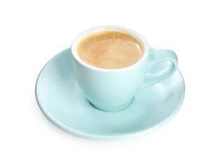 Cup of tasty coffee isolated on white