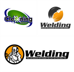 Industrial business welding logo design - obrazy, fototapety, plakaty