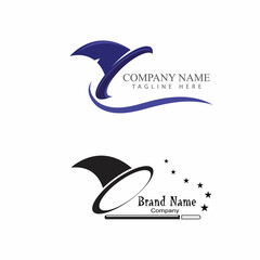 Wand magic hat Logo Template vector symbol design