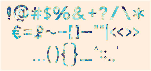 Currency symbols, mathematical symbols (percent, plus, minus, equal sign) and punctuation marks (exclamation point, question mark, quotation, brackets), at, etc. 