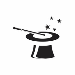 Wand magic hat Logo Template vector symbol design