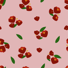 붉은 예쁜 꽃 패턴