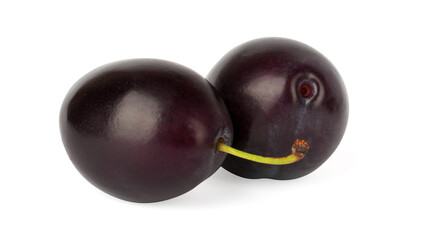 plum isolated on white background. ripe plum