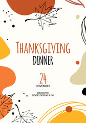 Trendy abstract Thanksgiving template. Good for poster, card, invitation, flyer, cover, banner, placard, brochure and other graphic design