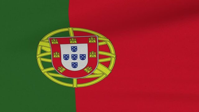 Loop Waving Flag Portugal Land 3D Closeup