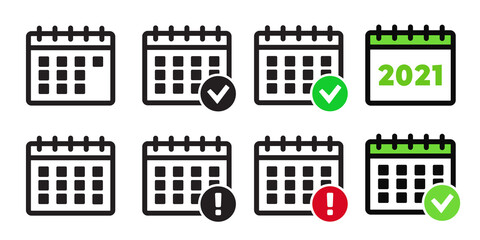 Calendar Icons. Event add delete progress