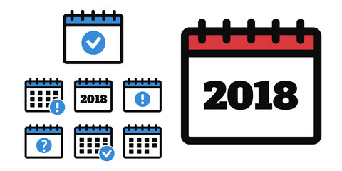 Calendar Icons. Event add delete progress
