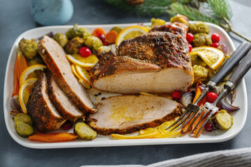 Roasted pork with vegetables