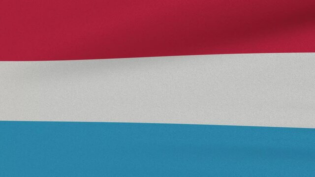 Loop Waving Flag Luxembourg Land 3D Closeup