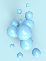 background with monochrome blue bubbles