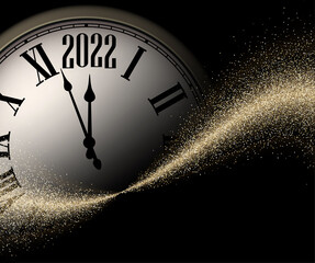 Obraz na płótnie Canvas Clock hands showing 2022 year.