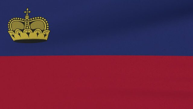 Loop Waving Flag Liechtenstein Land 3D Closeup
