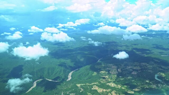 Flight over wilderness in Zimbabwe