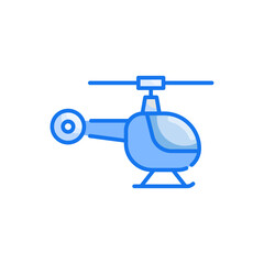 Helicopter vector blue colours icon style illustration. Eps 10 file