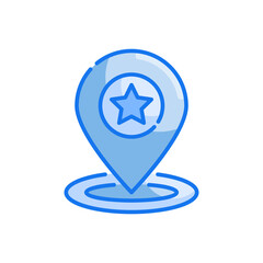 Pin Point vector blue colours icon style illustration. Eps 10 file