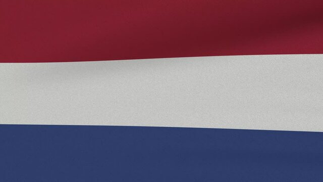 Loop Waving Flag Netherland Land 3D Closeup