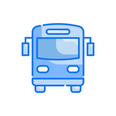 Bus vector blue colours icon style illustration. Eps 10 file