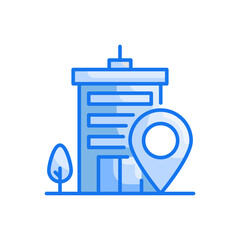 Hotel vector blue colours icon style illustration. Eps 10 file