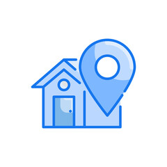 Home Location vector blue colours icon style illustration. Eps 10 file