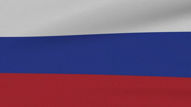 Loop Waving Flag Russia Land 3D Closeup