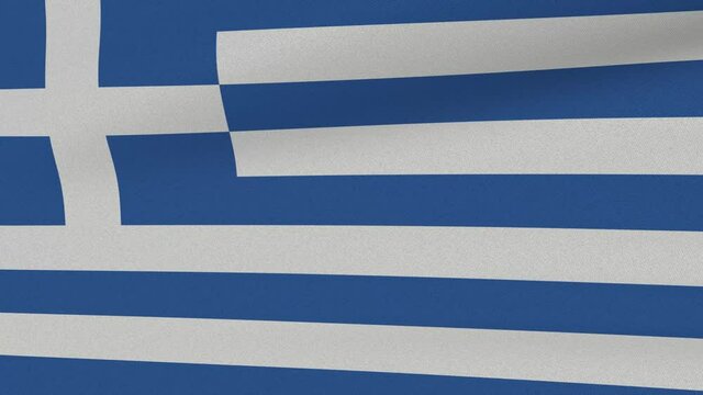 Loop Waving Flag Greece Land 3D Closeup