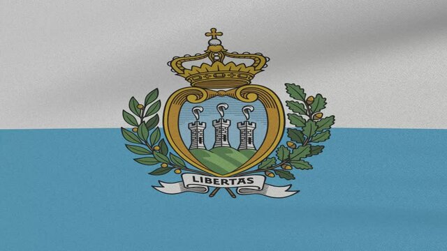 Loop Waving Flag San Marino Land 3D Closeup