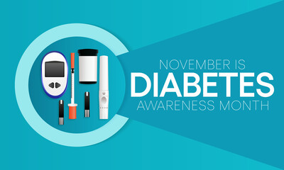 National Diabetes month is observed every year in November, it is the primary global awareness campaign focusing on diabetes. Vector illustration