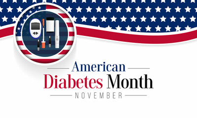 National Diabetes month is observed every year in November, it is the primary global awareness campaign focusing on diabetes. Vector illustration