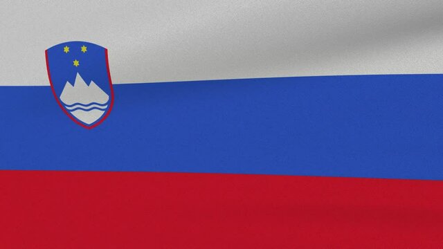 Loop Waving Flag Slovenia Land 3D Closeup