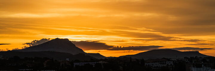 the Sainte Victoire mountain in the light of a cloudy late summer morning