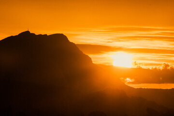 the Sainte Victoire mountain in the light of a cloudy late summer morning