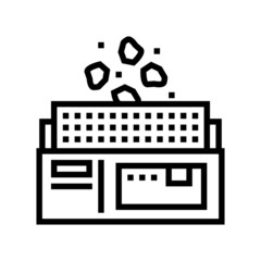 manufacturing plant line icon vector. manufacturing plant sign. isolated contour symbol black illustration