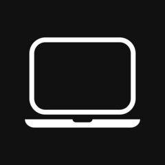 Laptop icon vector on grey background