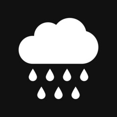 Cloud and rain icon on grey background