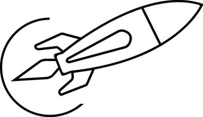 Rocket Startup liner icon vector in illustration