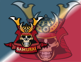 skull samurai mascot