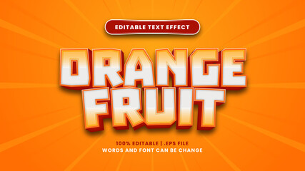 Fototapeta na wymiar Orange fruit editable text effect in modern 3d style