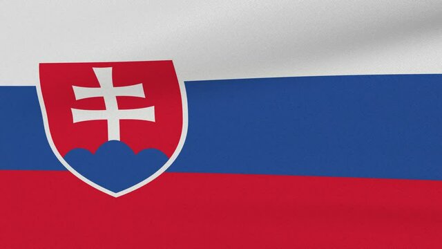 Loop Waving Flag Slovakia Land 3D Closeup