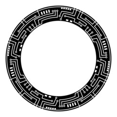 Circuit Round Band Pattern, Technology Background Illustration